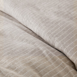 Linot Striped Washed Linen Duvet Cover - thumbnail 3