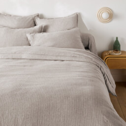 Linot Striped Washed Linen Duvet Cover - thumbnail 2