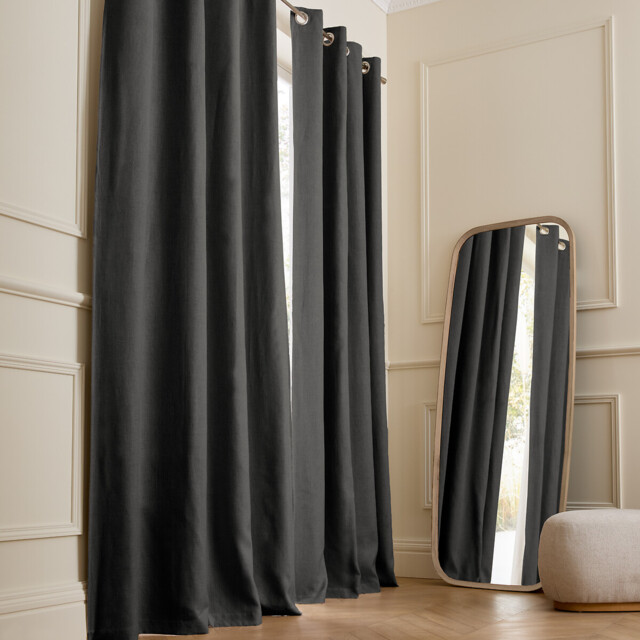 Private Washed Linen Curtain with Eyelet Header - image 1