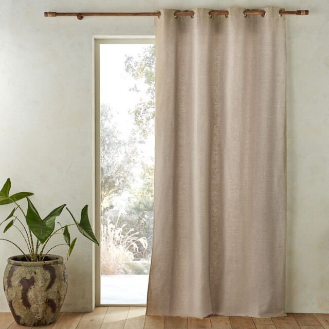 Colin Linen Eyelet Curtain with Cotton Lining - image 1
