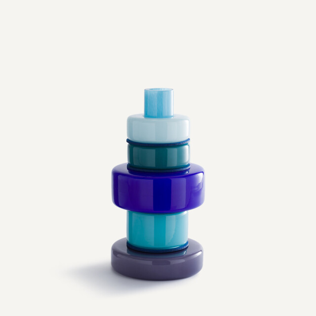 Maveo Blown Glass Vase with 5 Rings H32cm - image 1