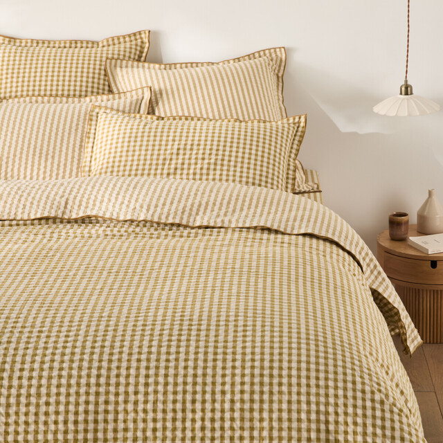 Cottage Absinthe Cotton Seersucker Duvet Cover - image 1