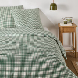 Lesia Checked 30% Recycled Cotton Duvet Cover Set with Square Pillowcase