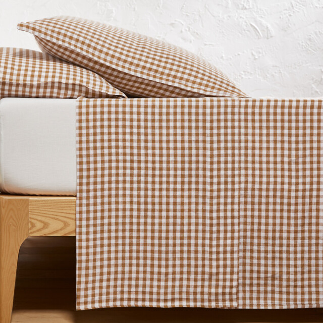 Acélie Bronze Washed Linen Flat Sheet - image 1