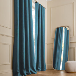 Private Washed Linen Curtain with Leather Tab Top Header - thumbnail 1