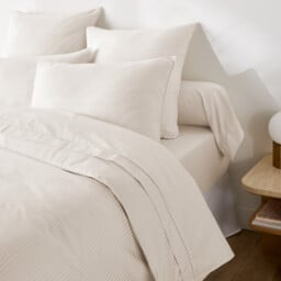 Opale Striped Cotton Satin 350 Thread Count Duvet Cover - thumbnail 1