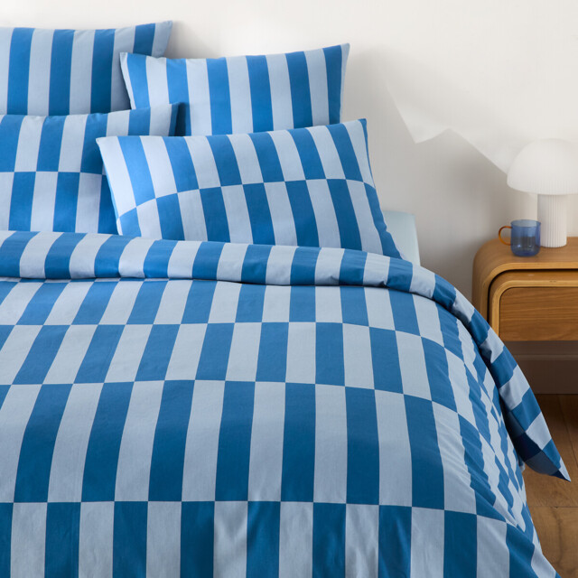 Tabaka Blue 50% Recycled Cotton Duvet Cover - image 1