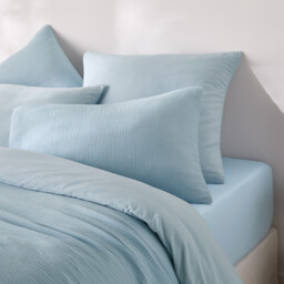 Kumco Plain Washed Cotton Fitted Sheet, 30cm Flap - thumbnail 2