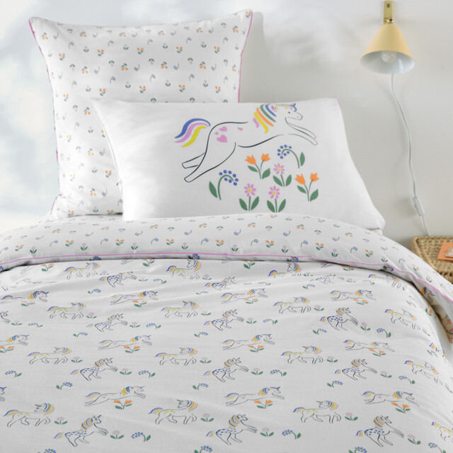 Tamila Unicorn Print 50% Recycled Cotton Duvet Cover - image 1