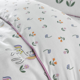 Tamila Unicorn Print 50% Recycled Cotton Duvet Cover - thumbnail 4