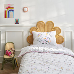 Tamila Unicorn Print 50% Recycled Cotton Duvet Cover - thumbnail 3