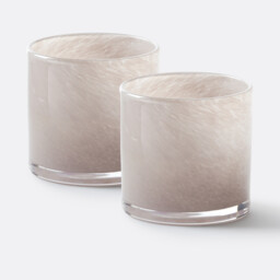 Set of 2 Iva Tealight Holders in Coloured Glass