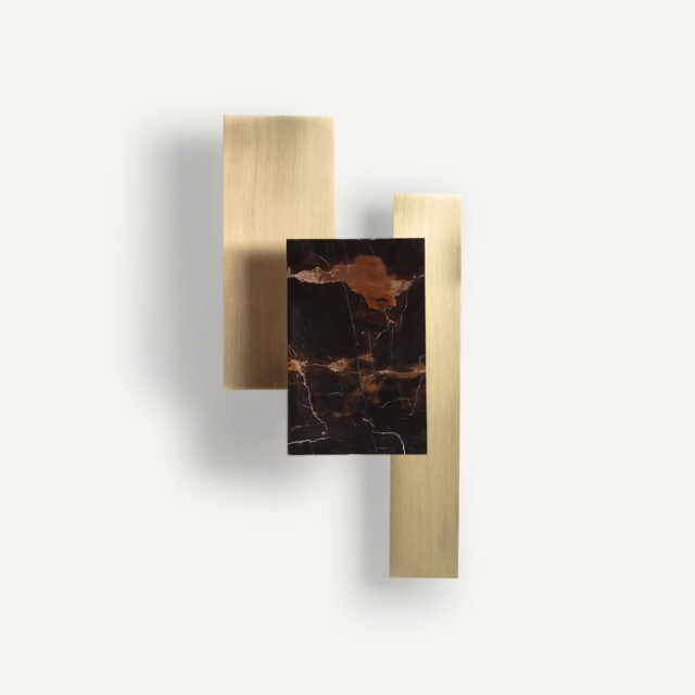 Portson Contemporary Marble & Brass Wall Light - image 1