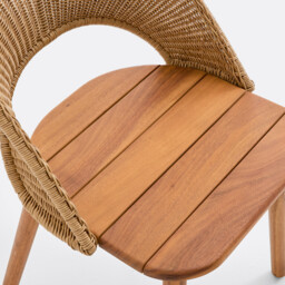 Set of 2 Elisole Solid Acacia Garden Chairs - thumbnail 4