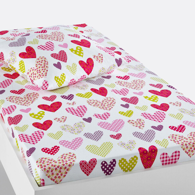 Freedom Heart Cotton Heart Print Fitted Sheet