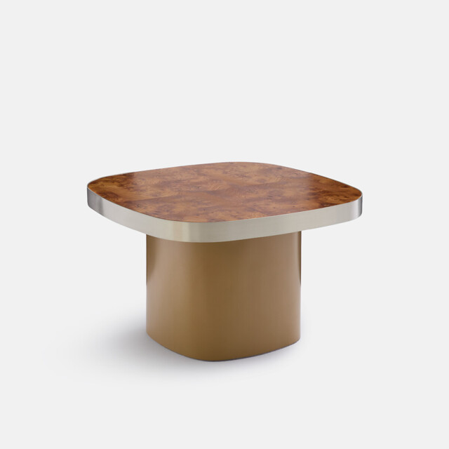 Paul Elm Burl Veneer Top Coffee Table, Diameter 65cm - image 1