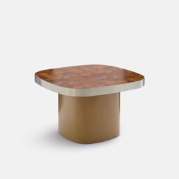 Paul Elm Burl Veneer Top Coffee Table, Diameter 65cm - thumbnail 1