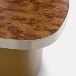 Paul Elm Burl Veneer Top Coffee Table, Diameter 65cm - thumbnail 4