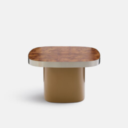 Paul Elm Burl Veneer Top Coffee Table, Diameter 65cm - thumbnail 3