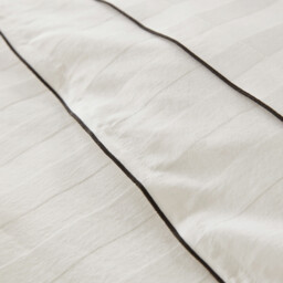Victor Striped Washed Cotton Satin 300 Thread Count Duvet Cover - thumbnail 3
