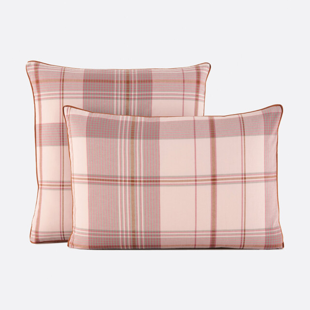 Dollon Checked Washed Cotton Yarn-Dyed Pillowcase - image 1