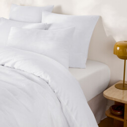Annaba Plain Washed Cotton Fitted Sheet with 30cm Flap - thumbnail 2