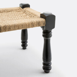 Adas Mango Wood & Rope Indian Style Bench - thumbnail 4