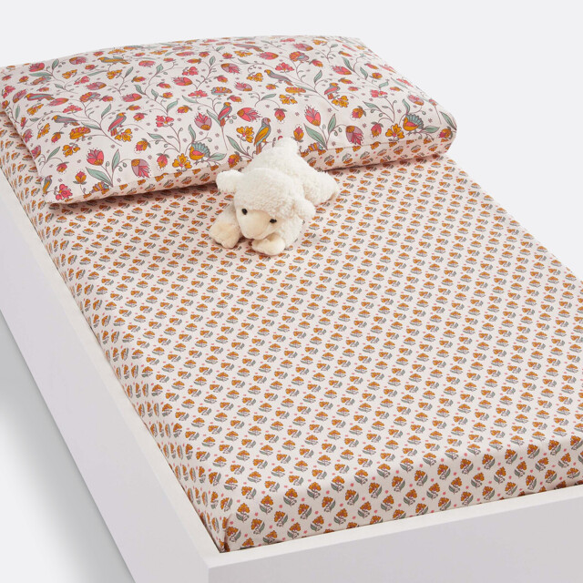 Bertille Floral Cotton Cot Fitted Sheet - image 1