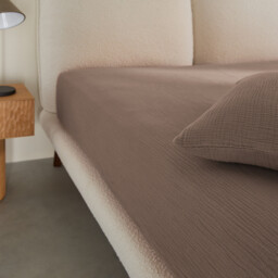 Yafa Organic Cotton Muslin Fitted Sheet - thumbnail 3
