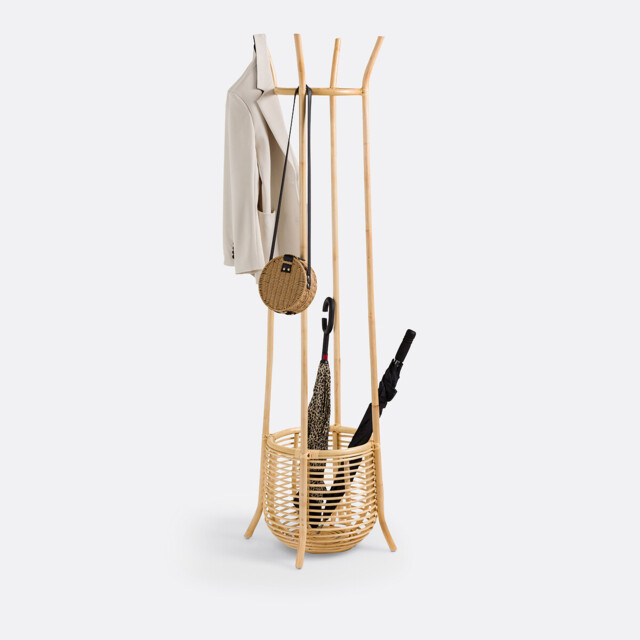 Aya Rattan Basket Coat Rack - image 1