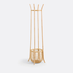 Aya Rattan Basket Coat Rack - thumbnail 2