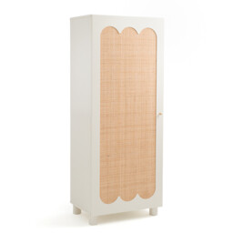 Ptilu Rattan and Wood Single Wardrobe