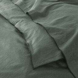 Victor Plain Washed Cotton Satin 300 Thread Count Flat Sheet - thumbnail 4