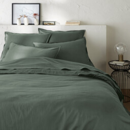 Victor Plain Washed Cotton Satin 300 Thread Count Flat Sheet - thumbnail 3