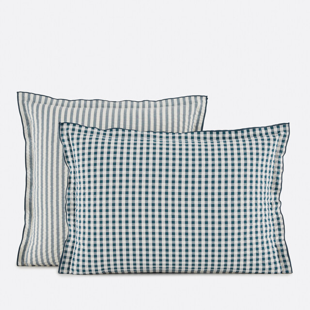 Cottage Blue Cotton Seersucker Pillowcase - image 1