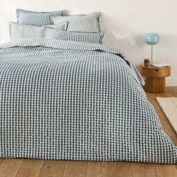 Cottage Blue Cotton Seersucker Pillowcase - thumbnail 3