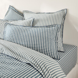 Cottage Blue Cotton Seersucker Pillowcase - thumbnail 4