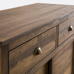 Lunja Sideboard with 2 Doors and 2 Drawers in Solid Pine and MDF - thumbnail 4