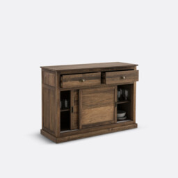 Lunja Sideboard with 2 Doors and 2 Drawers in Solid Pine and MDF - thumbnail 3