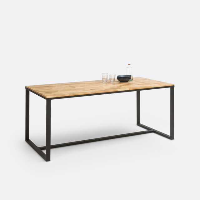 Hiba 8-Seater Dining Table in Oak and Steel - image 1