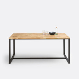 Hiba 8-Seater Dining Table in Oak and Steel - thumbnail 3
