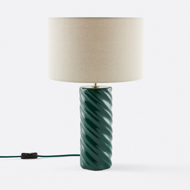 Dehen Ceramic and Linen Table Lamp - image 1