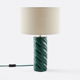 Dehen Ceramic and Linen Table Lamp