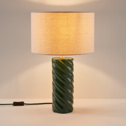 Dehen Ceramic and Linen Table Lamp - thumbnail 4