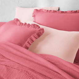 Kumla Plain Cotton Muslin Duvet Cover - thumbnail 3