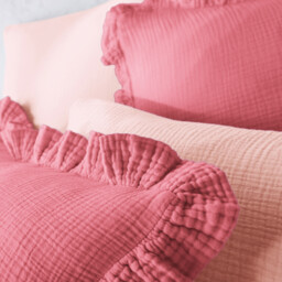 Kumla Plain Cotton Muslin Duvet Cover - thumbnail 4