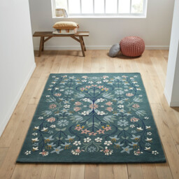 Keila 100% Wool Floral Print Rug - thumbnail 1
