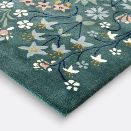 Keila 100% Wool Floral Print Rug - thumbnail 3