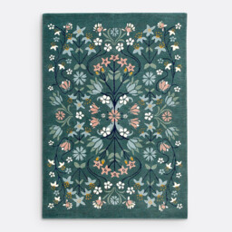 Keila 100% Wool Floral Print Rug - thumbnail 2