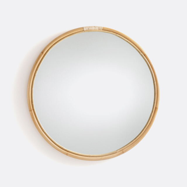 Nogu 90cm Diameter Round Rattan Mirror - image 1